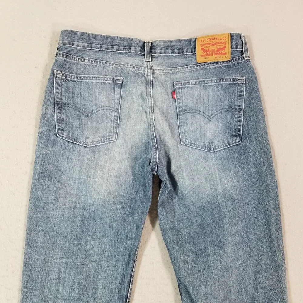 Levi's 514 jeans men's 36x32 regular fit straight blue denim pants